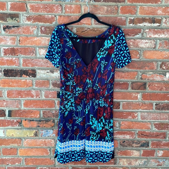 Tracy Reese patterned dress with v neck back - Picture 2 of 3